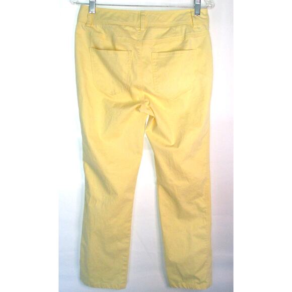 Dana Buchman Women's Yellow Mid Rise Straight Leg Zip Stretch Pants Size 4 - Picture 4 of 9